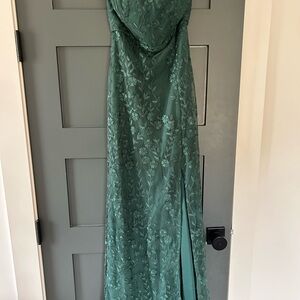 Lulu's Forest Green Strapless Dress
